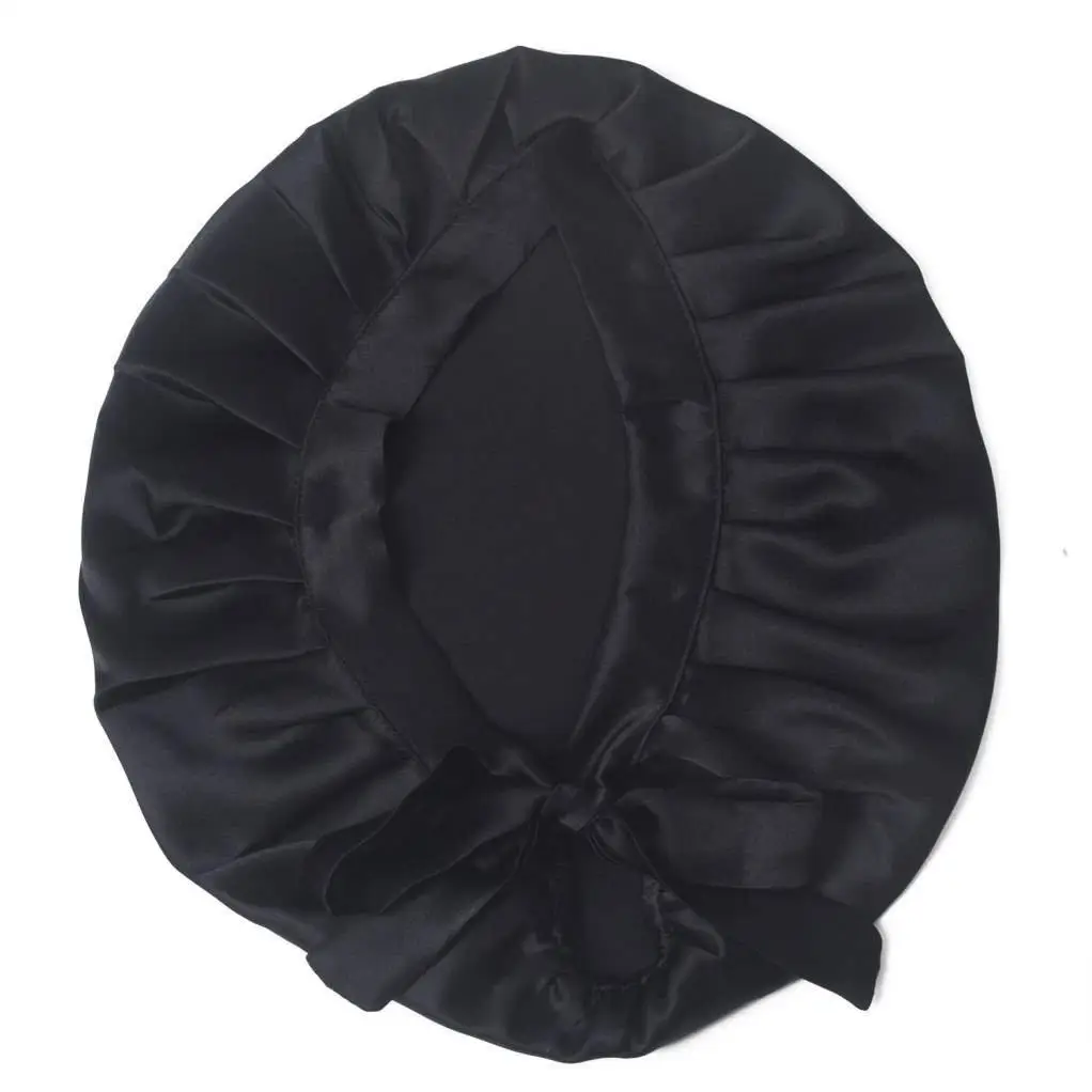 Bonnet de nuit en soie à couche unique 19 22mm Bonnet de sommeil pour femmes Bonnet de cheveux en soie de mûrier réglable