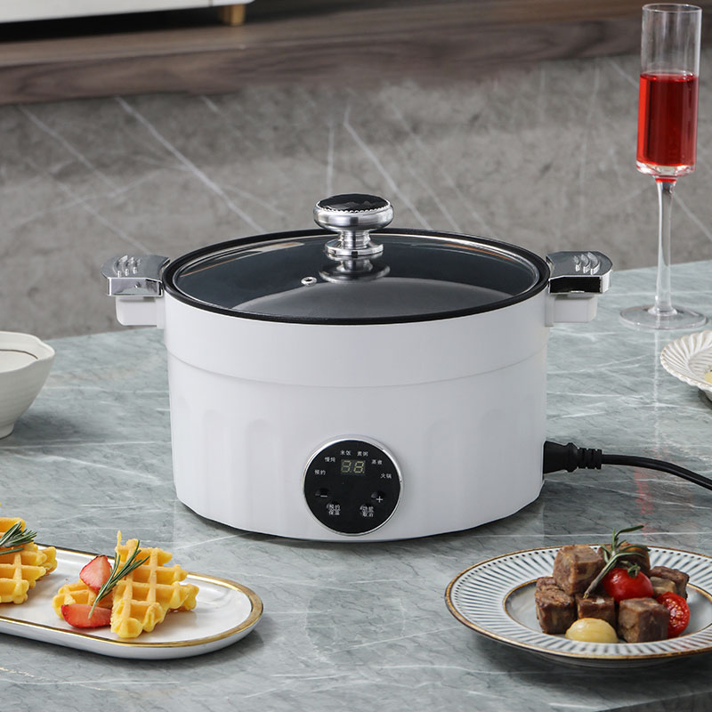 White/28cm electric cooking pot Intelligent control