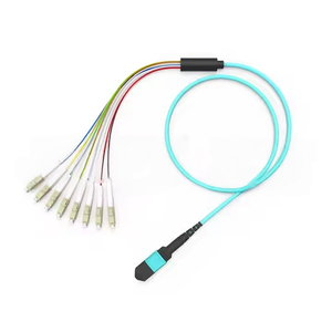 OM3 OM4 8コアMPO/MTP-LC光ファイバー0.9mmトランクパッチコード通信用Fanout MTP MPOケーブル - Product Image 1