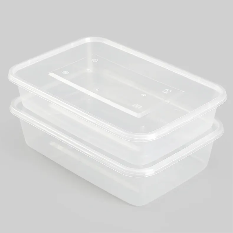 Microwavable Disposable Plastic Container Packing Use PP Rectangular take out food container