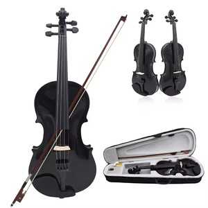 Nero sei colori garantita qualità strumento violino di 4/4 dimensioni corda in acciaio e colofonia per studenti e principianti - Product Image 1