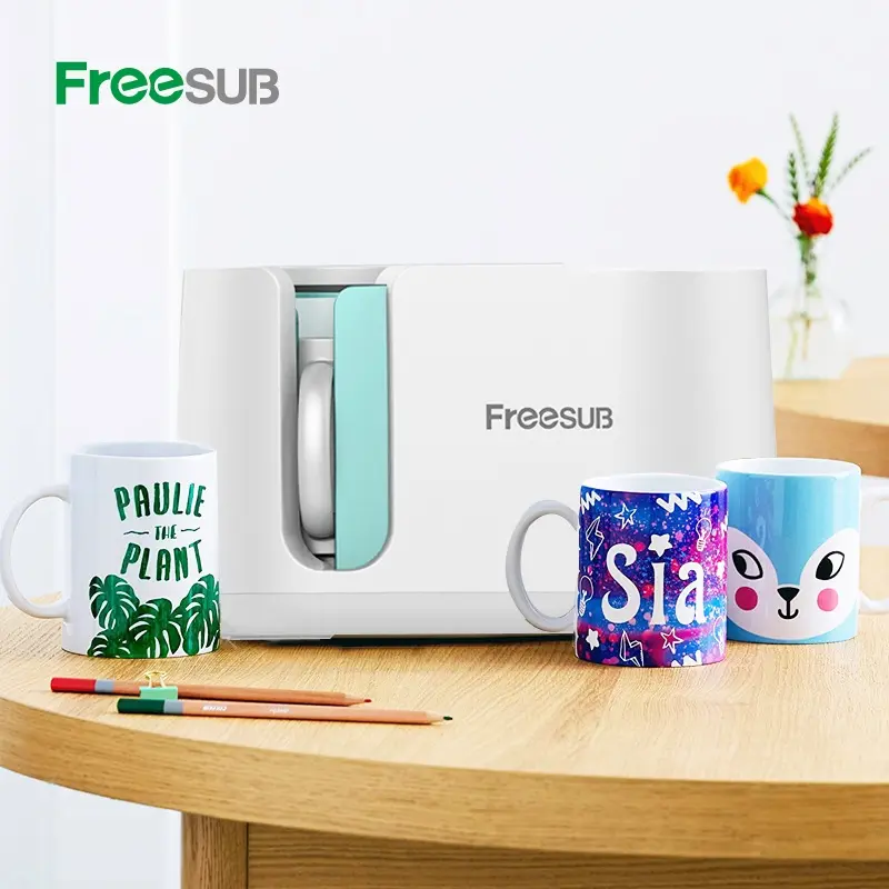 Freesub Presse à chaud pneumatique pour mugs Machines d'impression automatiques pour mugs par sublimation 11oz 15oz