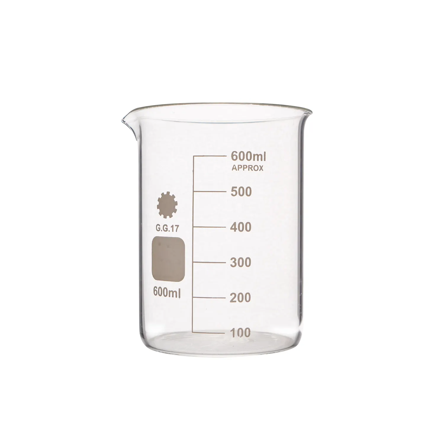 Chemistry Graduated Round 600ml Glass Beaker Measuring Cup