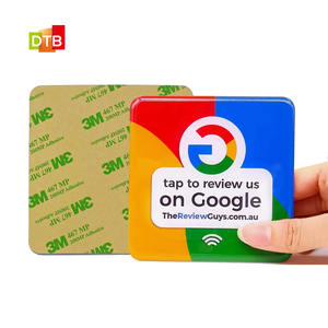 Custom NFC Epoxy Sticker Tag RFID Table Menu Card Changeable QR <strong>Code</strong> Social Media Card NFC Google Review Epoxy Card