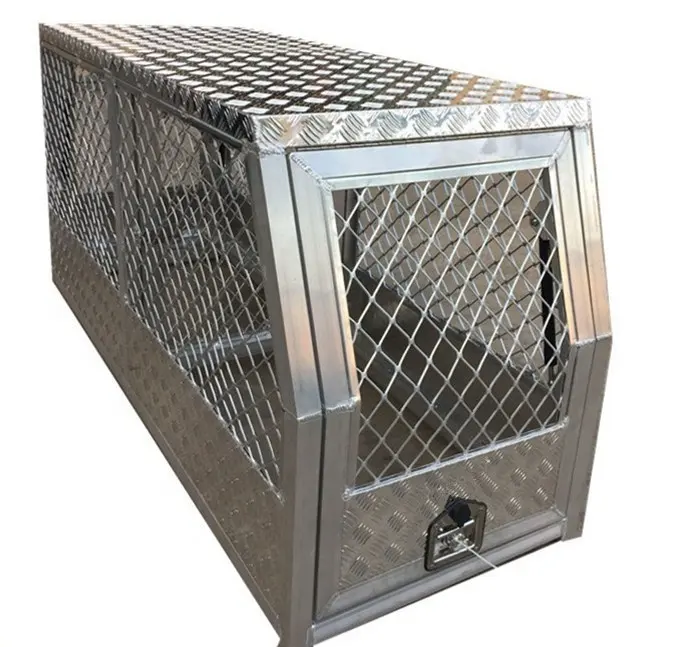 Alumínio UTE Caixa 4x4 Raspagem de Caça cão engradado Gaiola Do Cão/filhote de cachorro gaiola de armazenamento
