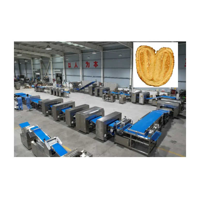 Automático dinamarquês pastelaria linha produção torta borboleta massa folhada máquina equipamentos