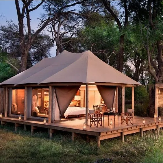 2024 nouvelle tente de camping écologique et de luxe romantique maison préfabriquée étanche Resort désert Safari tente
