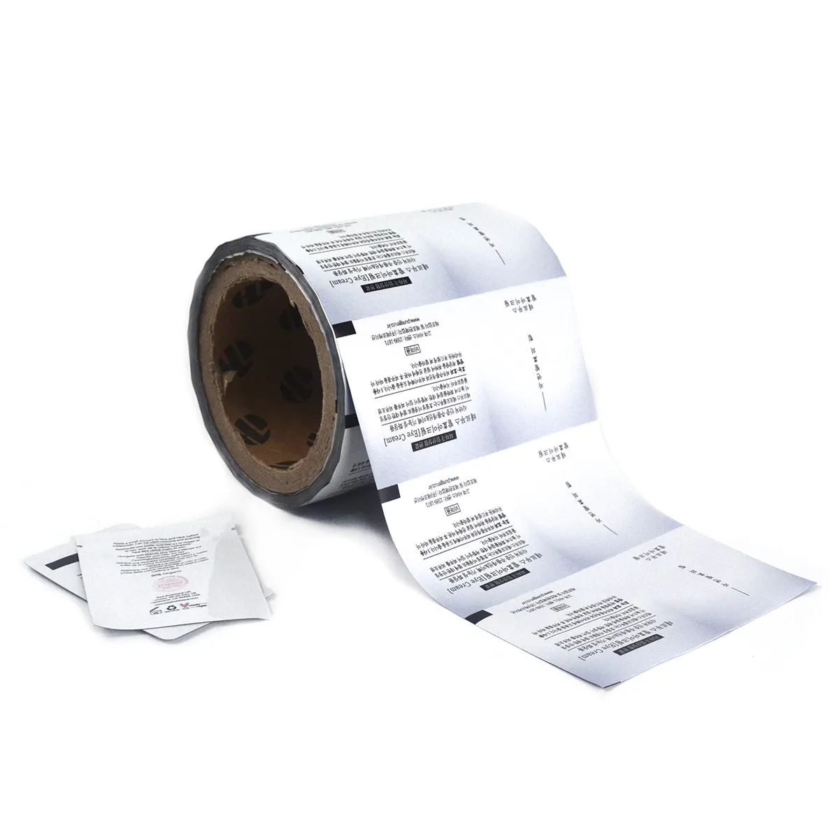 Stok gulungan cetak sesuai pesanan kualitas makanan laminasi Sachet plastik aluminium Foil kemasan Film rol untuk kue makanan ringan