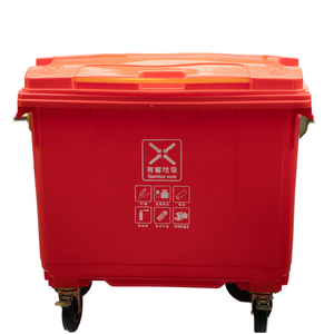 660L 1100 Litre açık depolama kovası HDPE PP plastik kamu çöp toplama çöp kutuları açık üst tekerlekler ile - Product Image 3