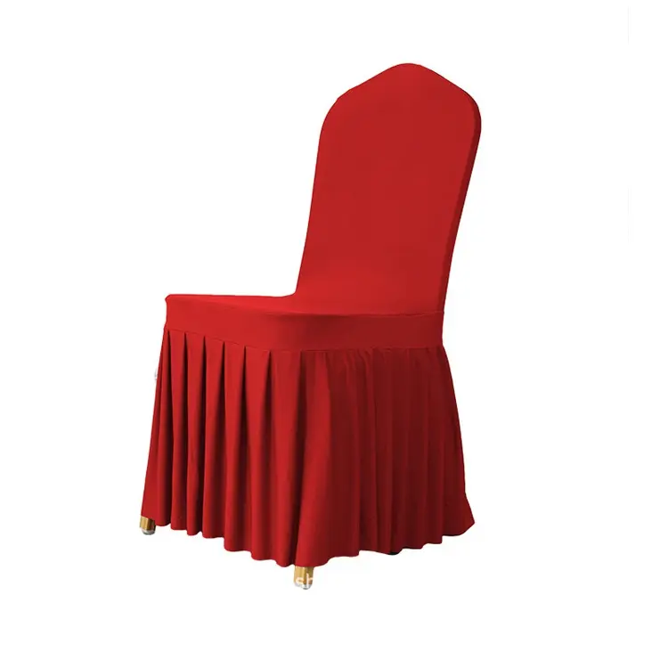 18 Farben elastischer plissiert Rock Elastischer Spandex-Stuhlbezug Hochzeit Bankett Elastischer Polyester-Stuhlbezug