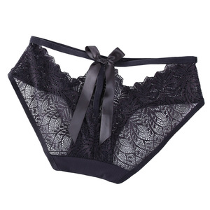 Super Setembro Oco Out Lace Bow Strappy Voltar Bonito Sexy Mulheres Cueca Tanga