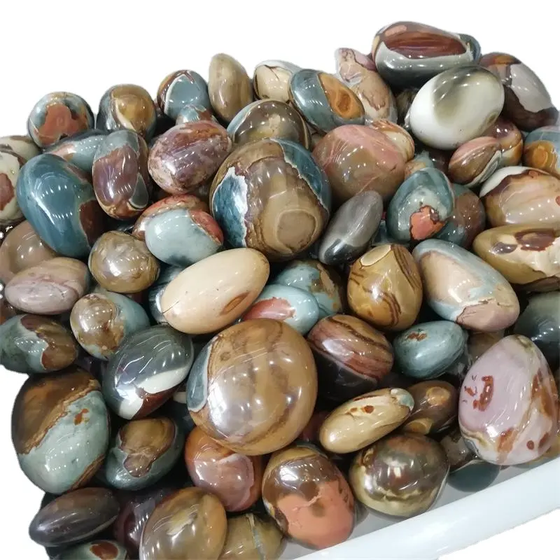 Wholesale Natural Colourful Ocean Jasper Palm Stone Healing Polished Crystal Stone For Sale