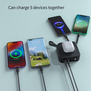 Yeni <span class=keywords><strong>5</strong></span> 1 taşınabilir özel Logo manyetik seyahat Powerbank Au ab İngiltere tak seyahat güç adaptörü <span class=keywords><strong>5</strong></span> in 1 kablosuz şarj