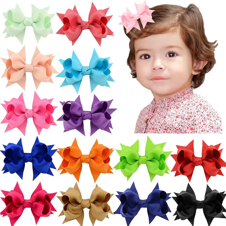 3 inch hair accessories for girls V cut tails baby clips for bangs