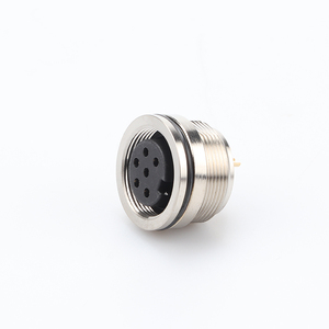 M16 Rear Panel Mount Industrial 2p 3p 4p 5p 6p <strong>Sensor</strong> a B D <strong>Code</strong> Socket Plug 90 Degree Elbow Assembly Connector Solder Screw - Product Image 2