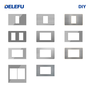 DELEFU italia EU presa Standard interruttore USB ricarica rapida chiave C fai da te 4*2 4*4*4 modulo funzione pannello grigio