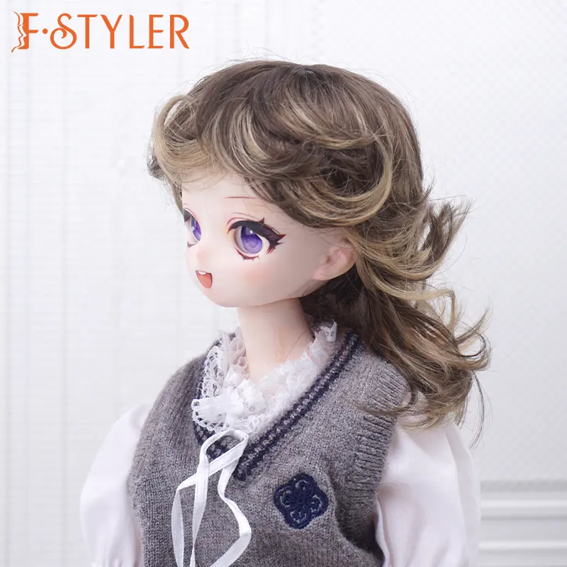 FSTYLER Doll Hair Curly Curls Wave Accessories Factory Wholesale Bulk Sale Customization for 1/4 1/6 Synthetic Mohair BJD Wigs