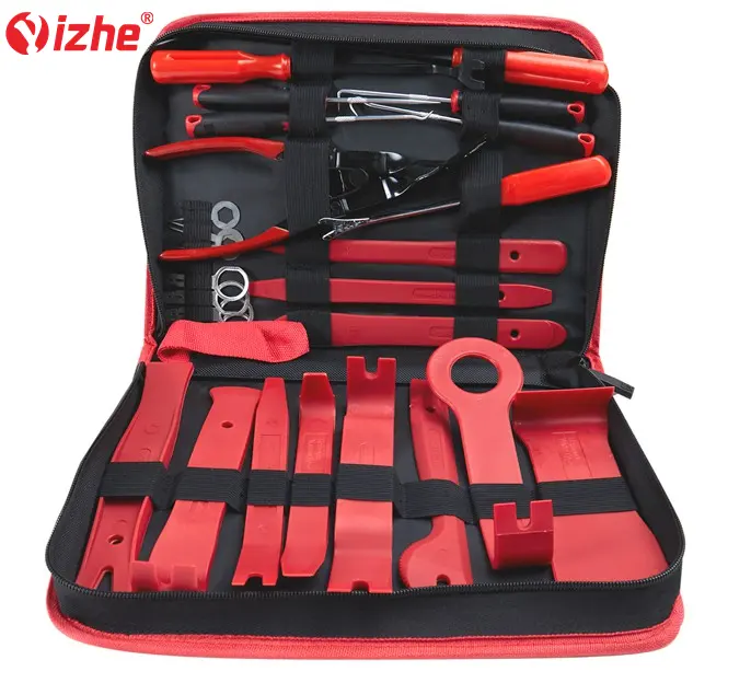 Yizhe kit de manutenção de áudio automotivo, venda direta de 38 pçs, ferramentas de reparo de amassados, removedor de painel, alavanca/guarnição