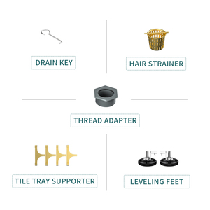Customizable Gold Tile Insert Stainless Steel <strong>Linear</strong> Shower Drain for Bathrooms with Dual <strong>Function</strong> Cover - Product Image 6