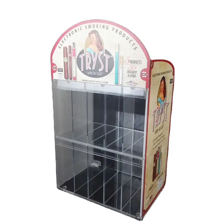 Yiwu Weihai nuevo diseño Countop de plexiglás Humidor de puros soporte de exhibición