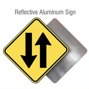 Customized High Quality Caution Road Safety Signs Reflective Two-<strong>way</strong> lane Traffic Safety Road <strong>Way</strong> Warning Signs For Outside - Product Image 3