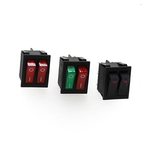 ロッカーダブルスイッチ6ピン2ポジション双方向ボタン電源スイッチ、赤色ライトON OFF 16A 250V 20A 125VAC - Product Image 4
