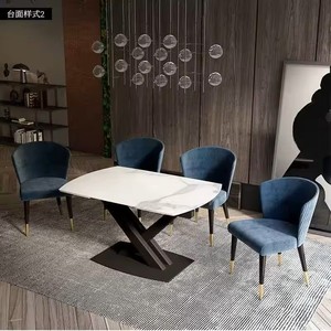 大理石餐桌旋转变形餐桌现代岩石板矩形可伸缩折叠设计餐桌 - Product Image 4
