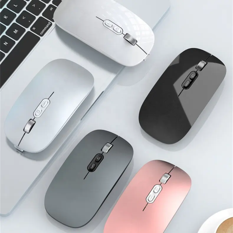 Silent Wireless Mouse 2,4 GHz wiederauf ladbare Maus mit 3 einstellbaren DPI USB Receiver Quick Return-Tasten für Laptop PC MacBook