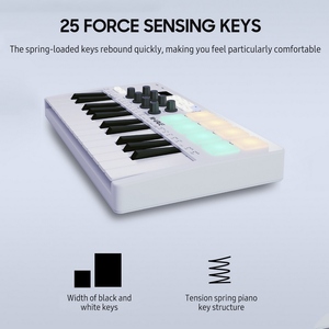M-VAVE 25-Key <strong>MIDI</strong> Control <strong>Keyboard</strong> Mini Portable USB <strong>Keyboard</strong> <strong>MIDI</strong> <strong>Controller</strong> with 25 Velocity Sensitive Keys 8 RGB Backlit