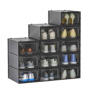 透明塑料鞋盒前置鞋储物盒PP定制透明展示鞋盒可堆叠收纳器 - Product Image 6