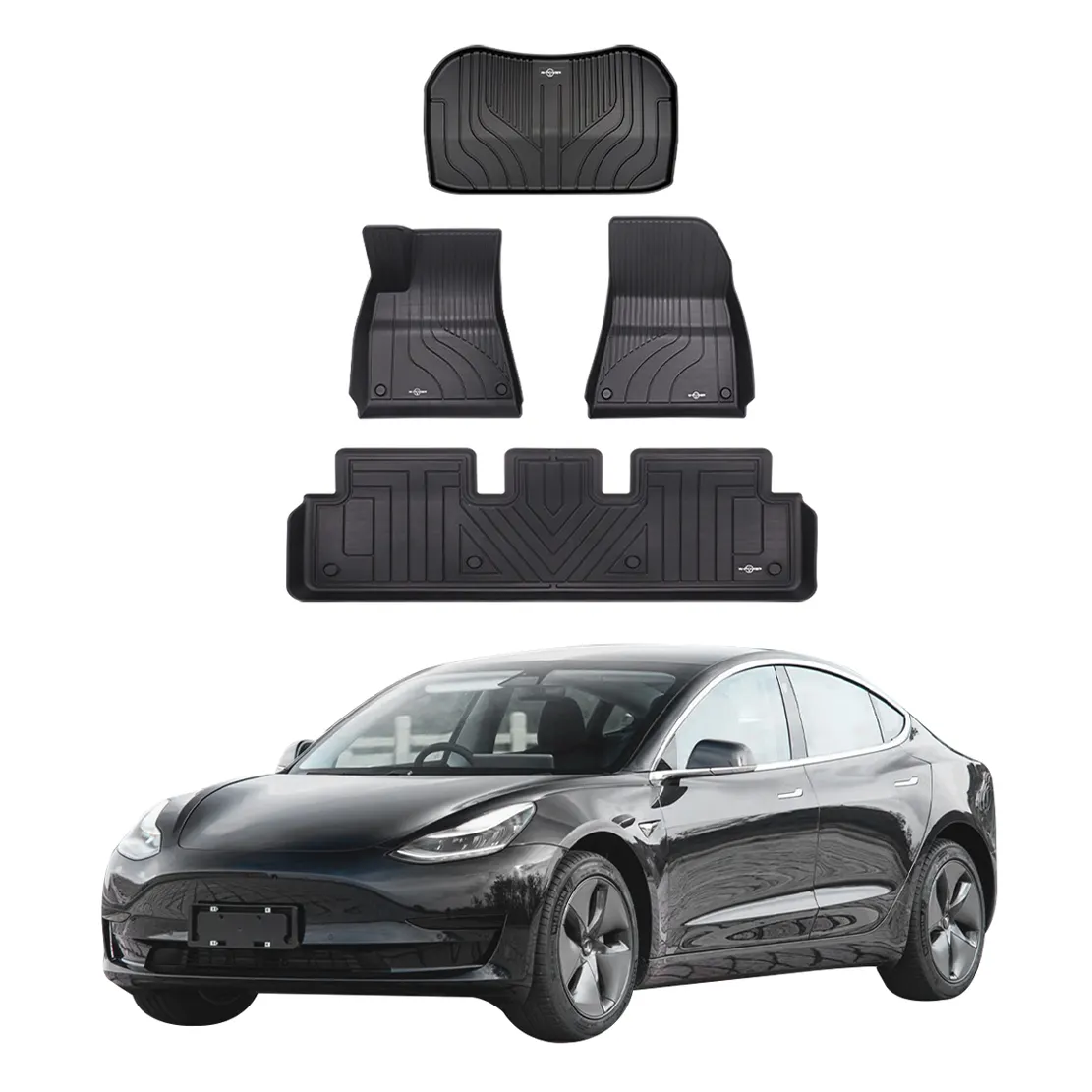 Tesla elétrico modelo 3 acessórios do carro auto peças decoração interior Real TPE anti skid carro pé tapetes forros tapetes