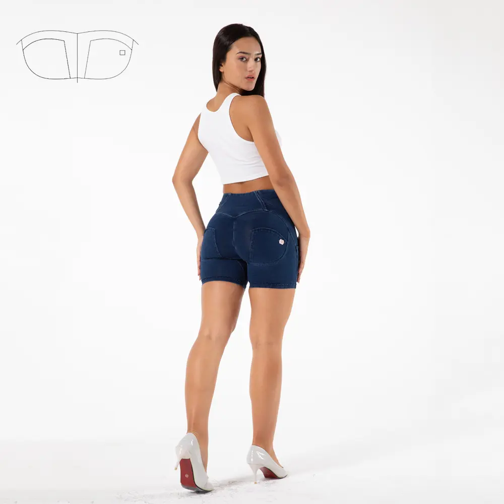 Peeli-short brésilien moulant, taille haute, pour femmes, en jean, levage des fesses, sexy,
