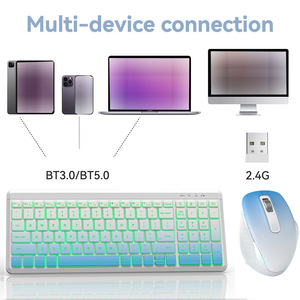 BT Wireless Backlit <strong>Keyboard</strong> for Windows M.ac OS Multi-Device Slim Rechargeable <strong>Keyboard</strong> and <strong>Mouse</strong> with Backlit - Product Image 3