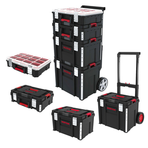 Vertak 4合1滚动工具拉杆柜移动可堆叠工具箱套装硬件存储多层存储可堆叠工具箱 - Product Image 1