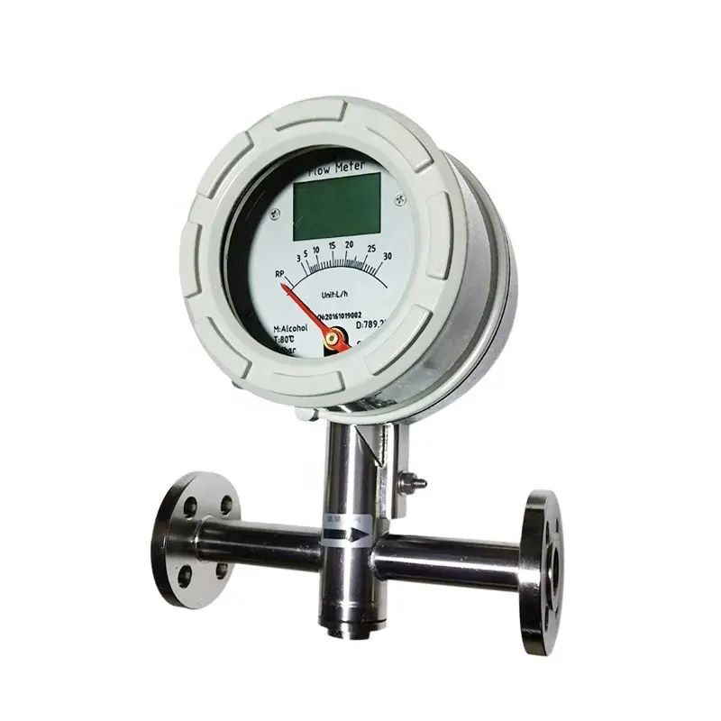 Medidor de rotación de salida de interruptor de gas natural PTFE 4-20mA Pantalla de cristal líquido SS304 medidor de rotación