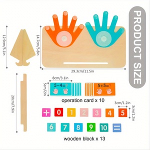 Wooden Math Board Number <strong>Counting</strong> Finger <strong>Counting</strong> Toys Wooden Math Board Learning Toys Educational Math Blocks - Product Image 3