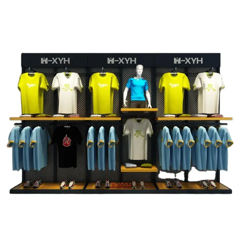 Armario vertical de pared para ropa, estante de exhibición para ropa de boutique