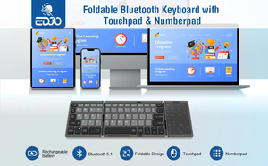 64 Key BT Foldable Wireless <strong>Keyboard</strong> Touchpad USB Interface Portable Mini Rechargeable <strong>Keyboard</strong> for Laptop Tablet Phone - Product Image 2