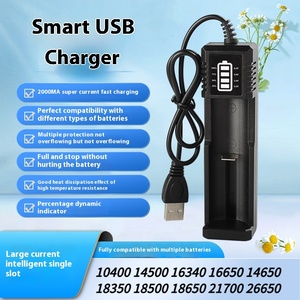 調整可能なUSB充電器18650/21700/26650バッテリードック2AシングルスロットQC3.0 5W電気機能4.2V出力5V/2A入力 - Product Image 6