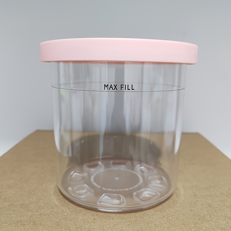 Pink-capped ice cream jar