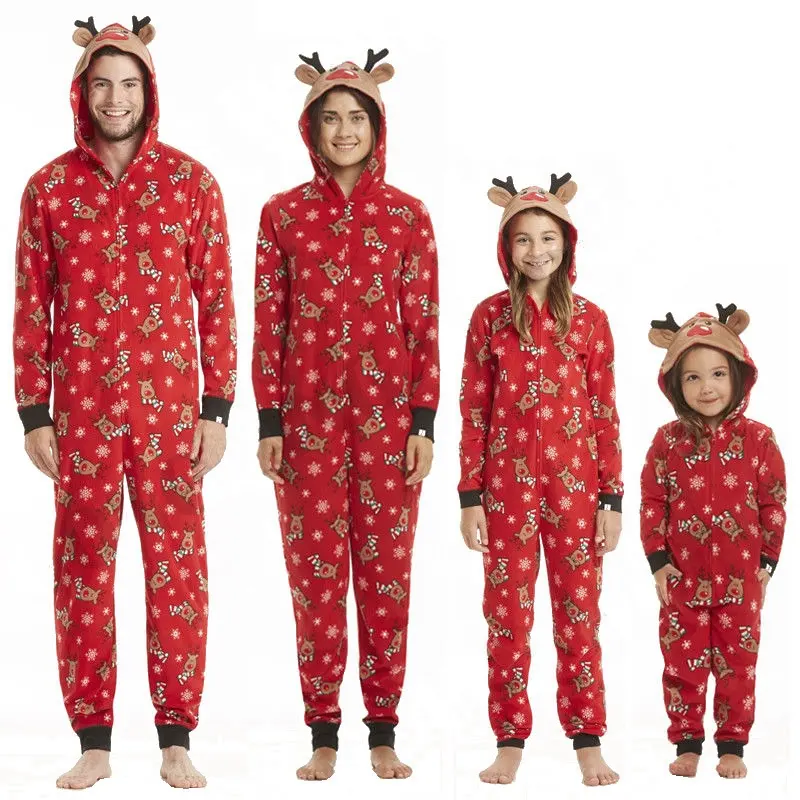 Wholesale Christmas Matching Family Onesie Pajamas Sleepwear Winter Adult Kid Pajamas 2023