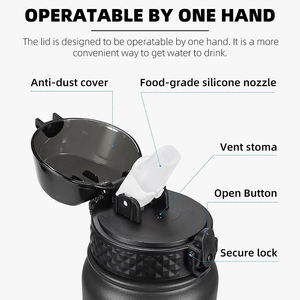 Bán buôn Quà tặng khuyến mãi 32oz cách điện bằng thép không gỉ chai nước thể thao với <span class=keywords><strong>strawa</strong></span> Nắp - Product Image 5