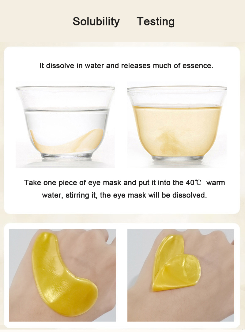 OEM wholesale Anti wrinkle 24K Gold Eye Gel Pad Custom Beauty Salon Biological Fiber Eye beauty Mask