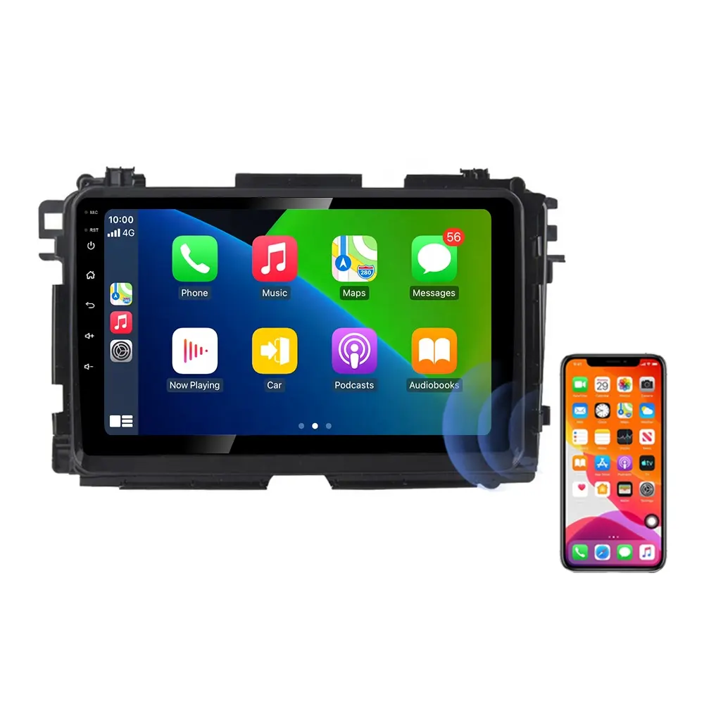 Carplay कार वीडियो 9 इंच कार रेडियो एंड्रॉयड जीपीएस वाईफ़ाई 2 + 32GB AM/आरडीएस कार डीवीडी प्लेयर होंडा के लिए XRV/Vezel 2015 -19