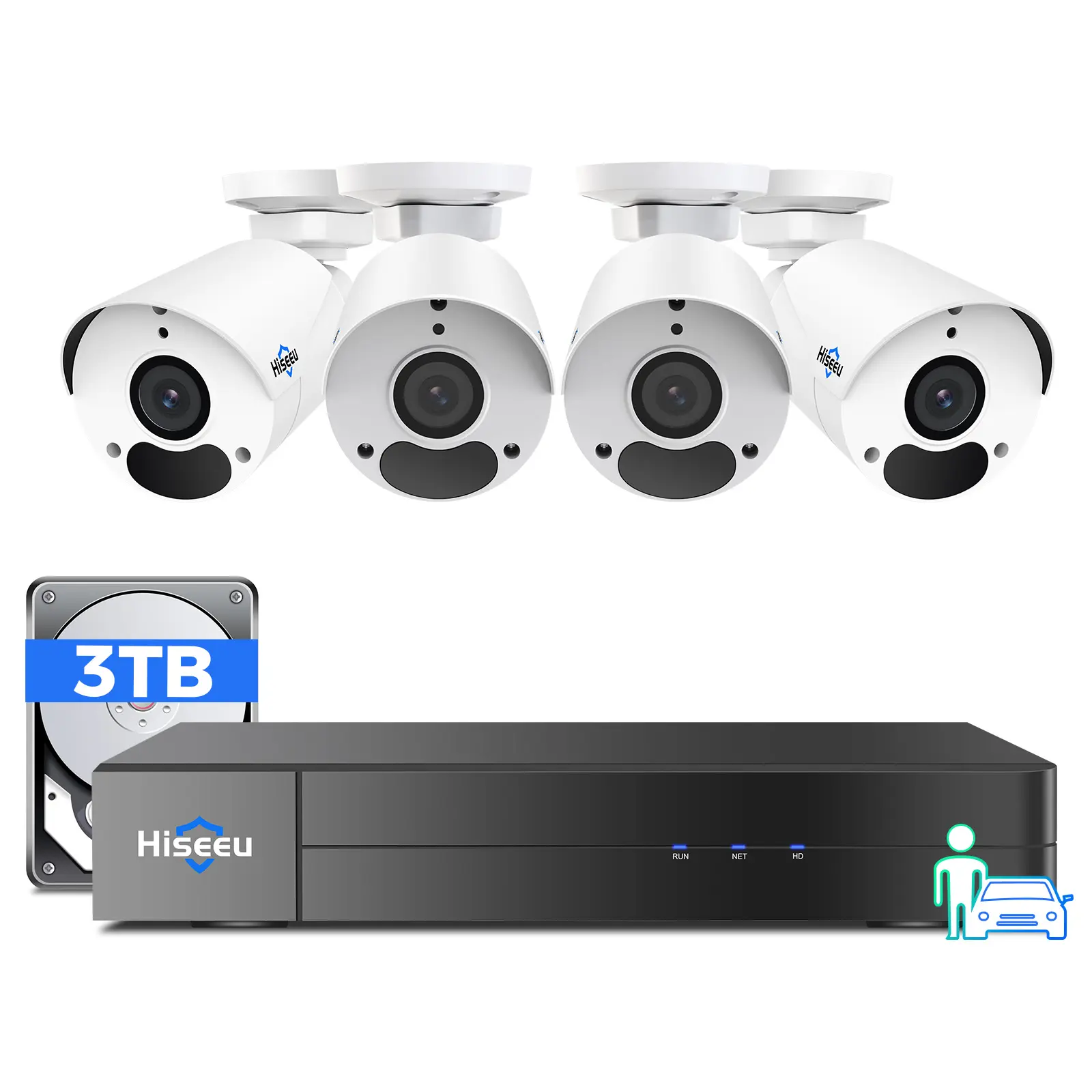 Telecamera di sicurezza di qualità migliore 4ch 8MP di rilevamento umano POE sistema di sicurezza Video ip Cctv NVR kit 8 canali