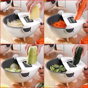 Multi Manual Slicer Rotate Vegetable Cutter With Drain Basket Multi-function Kitchen <strong>Veggie</strong> Shredder Grater Slicer <strong>Free</strong> Peeler - Product Image 6
