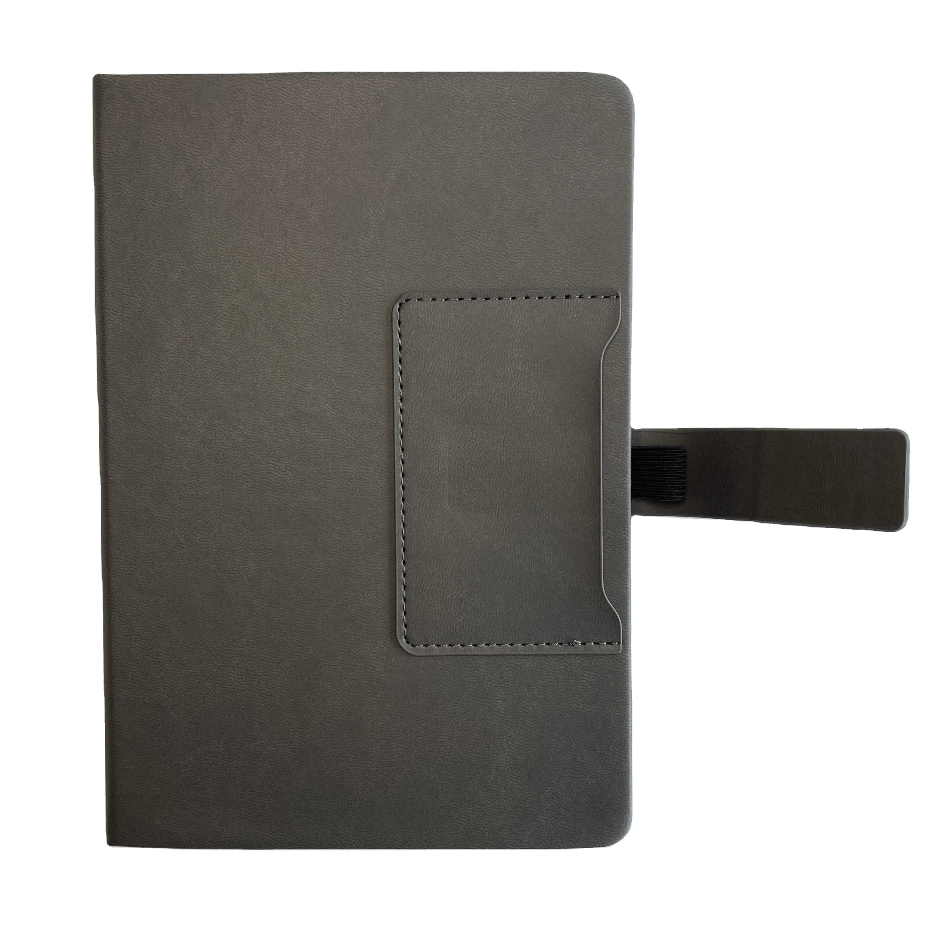 A5 all'ingrosso custom PU rilegato Notebook con slot per biglietti da visita anteriore e cover posteriore tasca interna