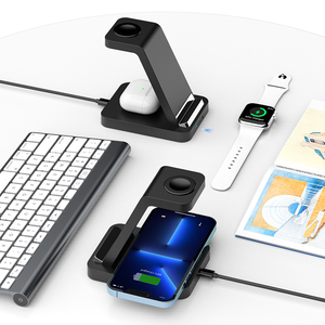 แท่นชาร์จไร้สายแบบ3 in 1สำหรับโทรศัพท์มือถือ Apple Watch และ Samsung Watch - Product Image 1