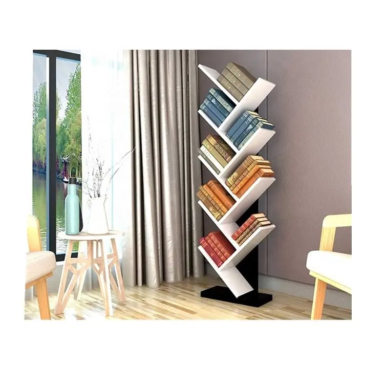 2014 moderno barato de madeira estante, armário de livros, design no armário estante de livros