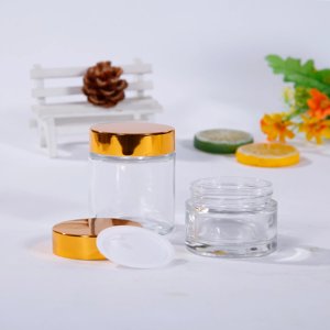 Tarro de crema de vidrio cosmético transparente de alta calidad, 5ml, 10ml, 15ml, botella de vidrio reutilizable vacía - Product Image 2